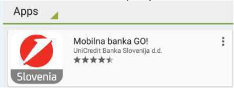 Namestite aplikacijo Mobilna banka GO!